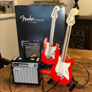 LEGO Fender Red Miniature Guitar and Amplifier Set WITH BOX